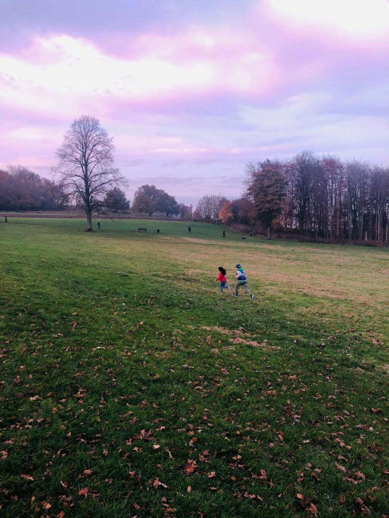 Running in the park
